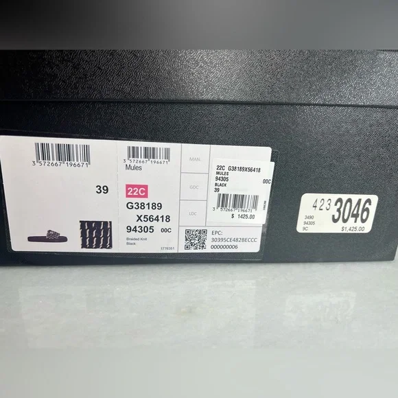 NEW CHANEL WOMENS BRAIDED KNIT METALLIC CC SLIDES SZ EU 39 - Picture 12 of 12